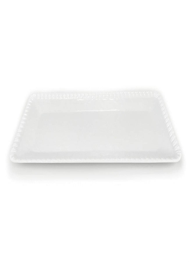 KX-WARE 17-Inch Melamine Serving Tray/Platters Set of 2, White & Rectangular | 100% Melamine,Dishwasher Safe,BPA Free - Image 3