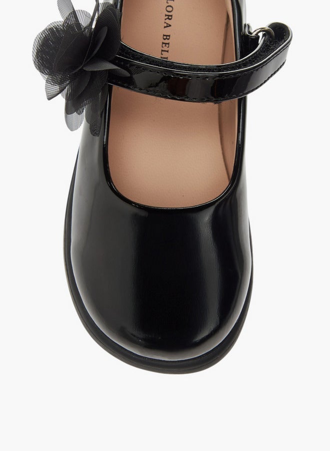 Flora Bella By Shoexpress Flora Bella Flower Applique School Shoes With Hook And Loop Closure - Image 4
