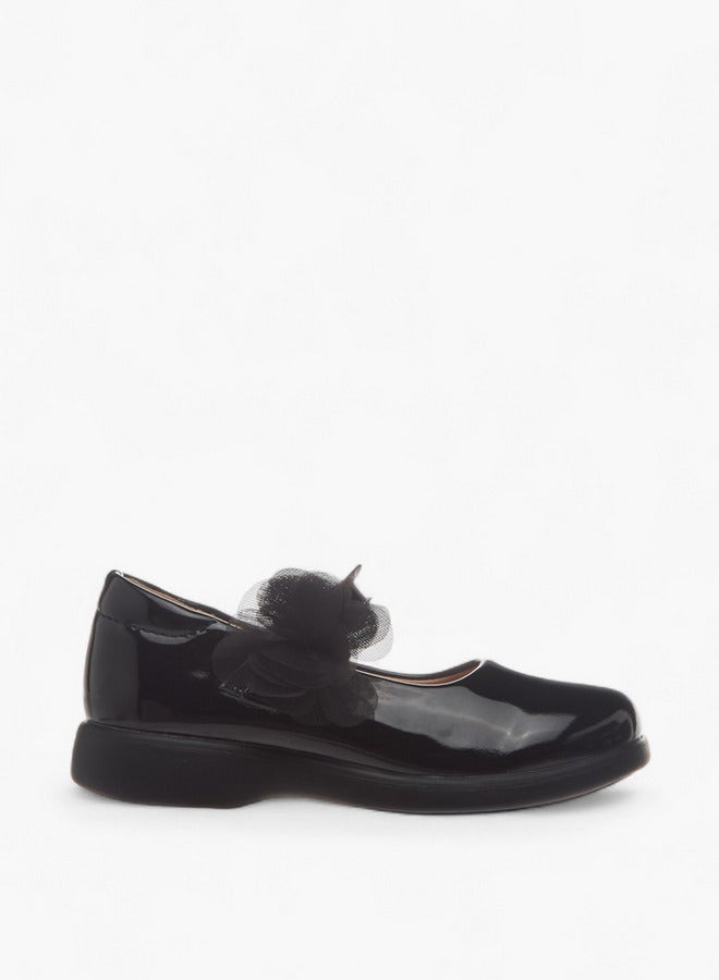 Flora Bella By Shoexpress Flora Bella Flower Applique School Shoes With Hook And Loop Closure - Image 1