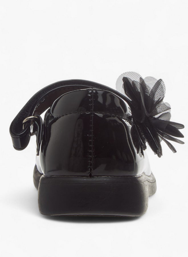 Flora Bella By Shoexpress Flora Bella Flower Applique School Shoes With Hook And Loop Closure - Image 5