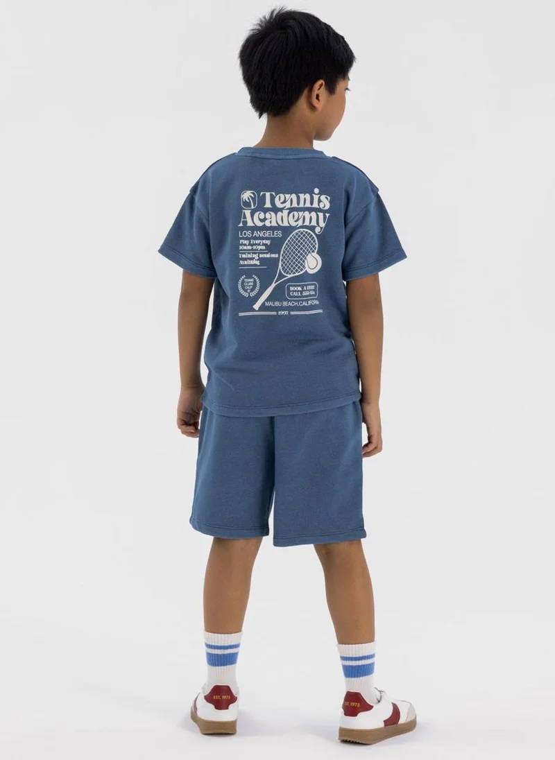 MINOTI Boy’s Two-Piece Set with Printed T-Shirt and Shorts