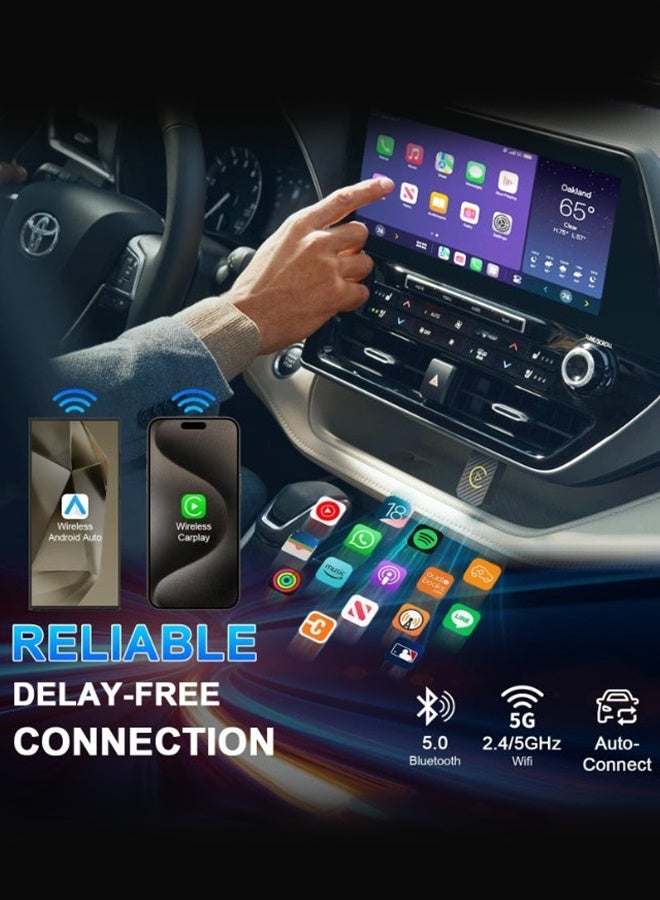 ديقيساند محول CarPlay لاسلكي لأجهزة iPhone و Android Auto، محول 2 في 1 يحول من سلكي إلى لاسلكي، سهل الاستخدام. - Image 5