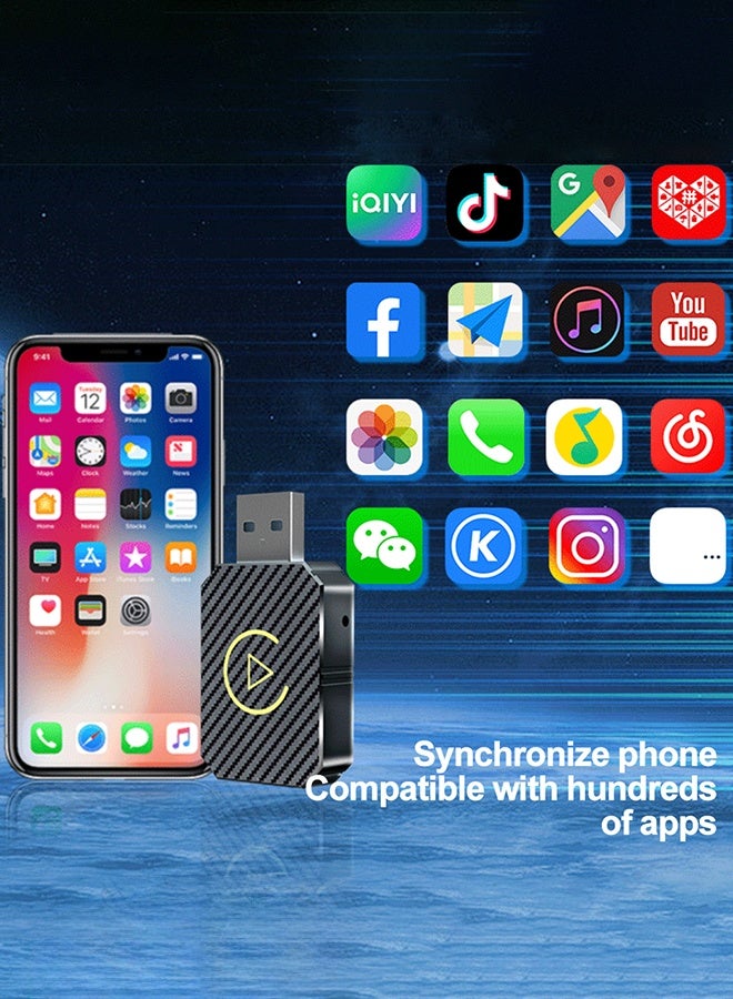 Digisand Wireless CarPlay Adapter for iPhone & Android Auto Carplay ,2-in-1 Convert Wired to Wireless Apple CarPlay Adapter, Low Latency CarPlay Adapter,for apple car play wireless adapter, USB-A & USB-C Compatible,Plug & Play - Image 2