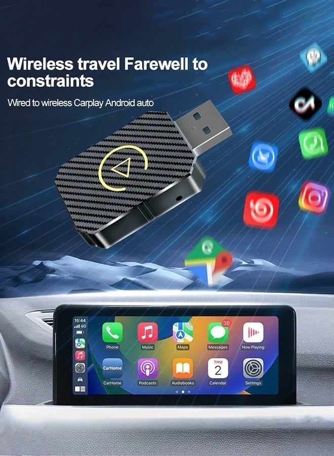 Digisand Wireless CarPlay Adapter for iPhone & Android Auto Carplay ,2-in-1 Convert Wired to Wireless Apple CarPlay Adapter, Low Latency CarPlay Adapter,for apple car play wireless adapter, USB-A & USB-C Compatible,Plug & Play - Image 3