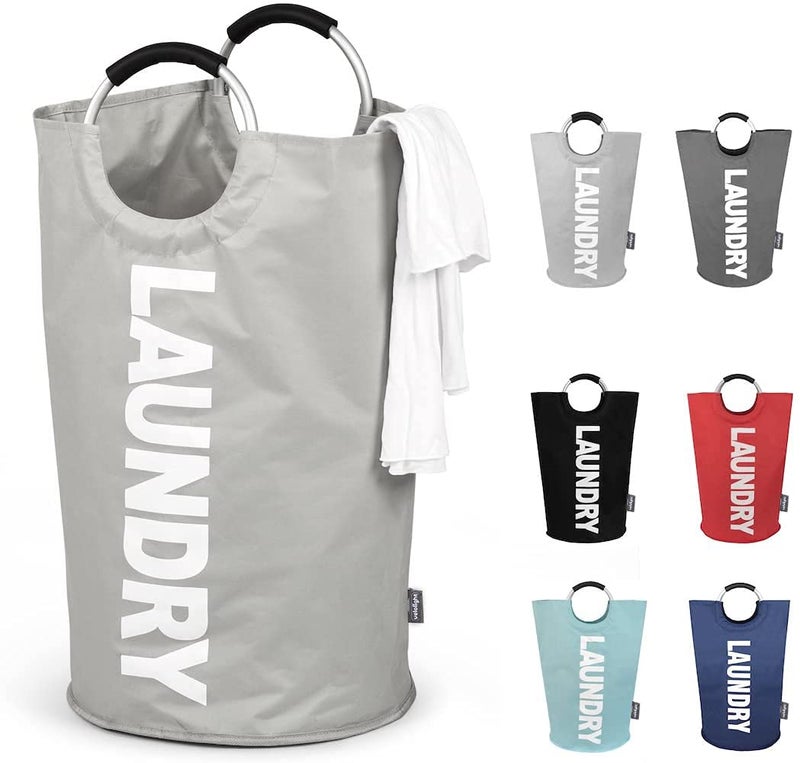 Velolight Laundry Basket with Handles (X-Large 115 Ltr) Big Foldable Laundry Bag Waterproof Bin Hamper for Dirty Used Clothes for Washing (79Cms * 43Cms) (Light Grey, X-Large) - Image 1
