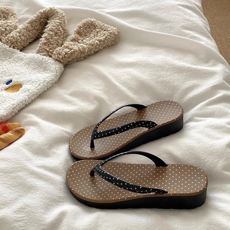 Women's Leopard Wedge Flip Flops Non-slip Thick Sole Summer - Image 3