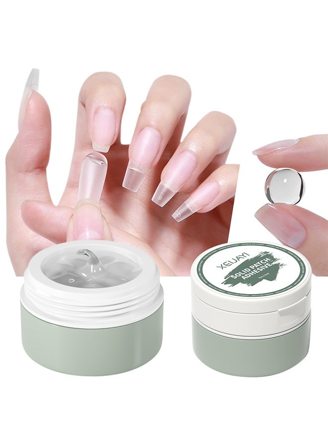 XEIJAYI Solid Patch Adhesive,Nail Glue Gel For Press On Nails Acrylic Fake Nails 3D PVC Candy Soft Polish For Nail Strengthening DIY Nail Art Home Salon Use,12ml - Image 1