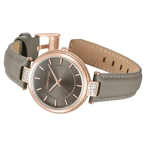 Kenneth Cole Classic Quartz Analog Grey Dial Grey Leather Strap Watch for Women - KCWLA0026702LD - Image 4