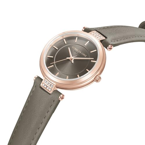 Kenneth Cole Classic Quartz Analog Grey Dial Grey Leather Strap Watch for Women - KCWLA0026702LD - Image 5