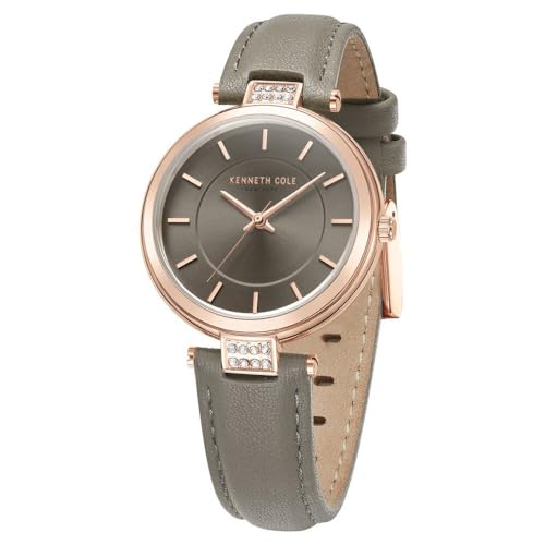 Kenneth Cole Classic Quartz Analog Grey Dial Grey Leather Strap Watch for Women - KCWLA0026702LD - Image 3