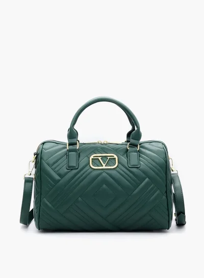 في ايطاليا Quilted Tote Bag with Detachable Strap and Zip Closure