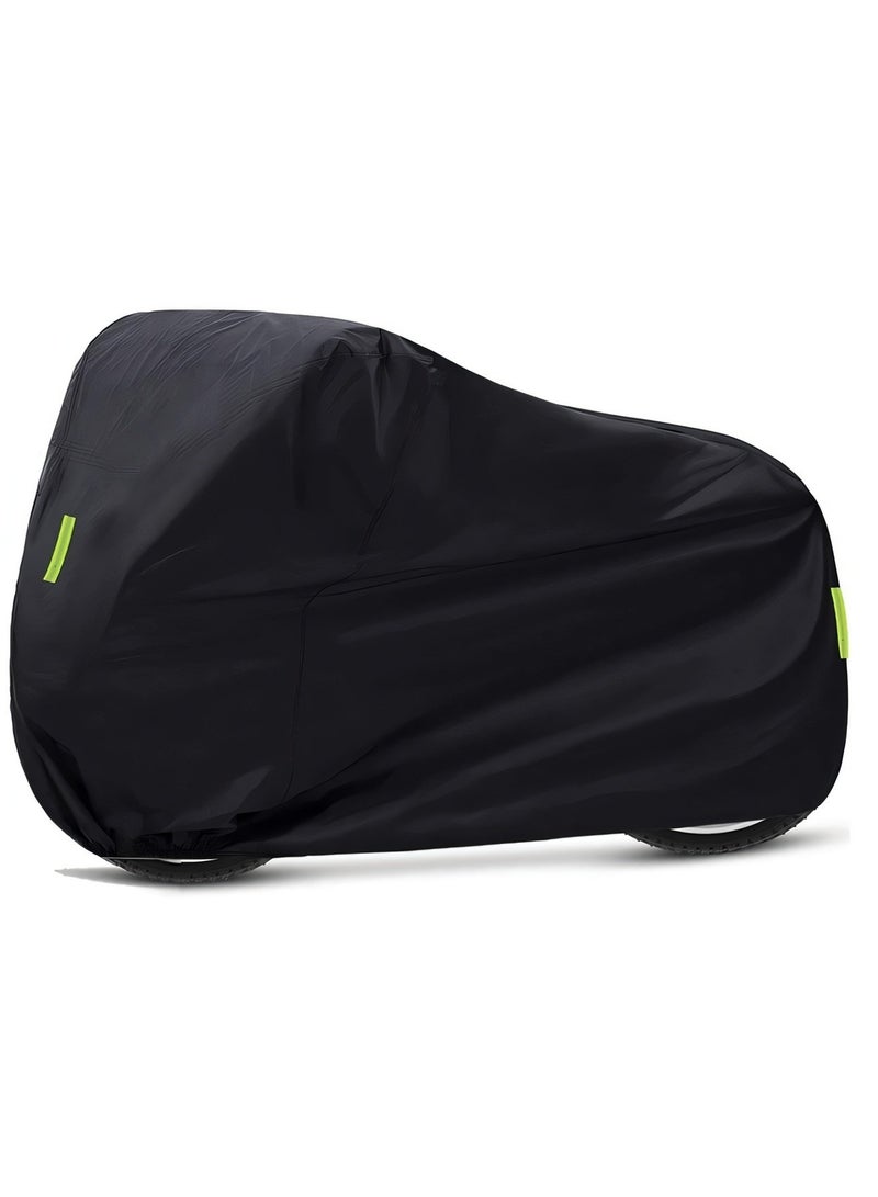Generic Motorcycle Cover Waterproof, Oxford Bicycle Cover Outdoor, Weather Protection Cover, Rain Sun UV Dust Proof Accessory for Mountain Road Black  - Image 1