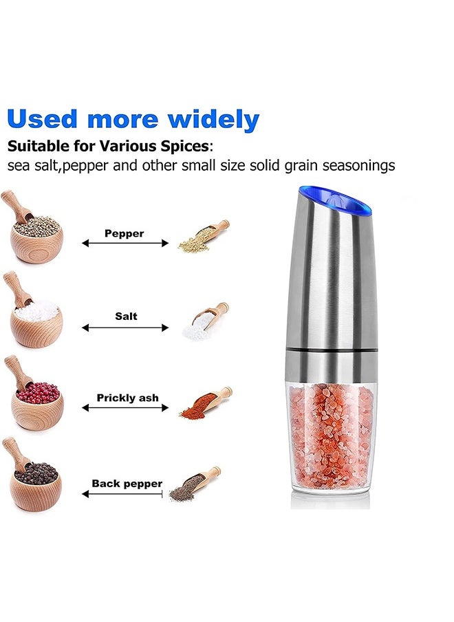 Generic 1 Pcs Electric Gravity Pepper and Salt Grinder,With Adjustable Coarseness, Adjustable Coarseness LED light, Battery Powered, Refillable Automatic One-Hand Operated  - Image 3