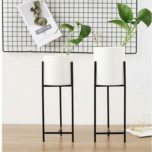 Bee Creative Metal Plant Stand - A Durable and Stylish Display for Your Plants and Home Decor - Three Height Options - Metal Powder-Coated (WHITE/BLACK) - Image 5