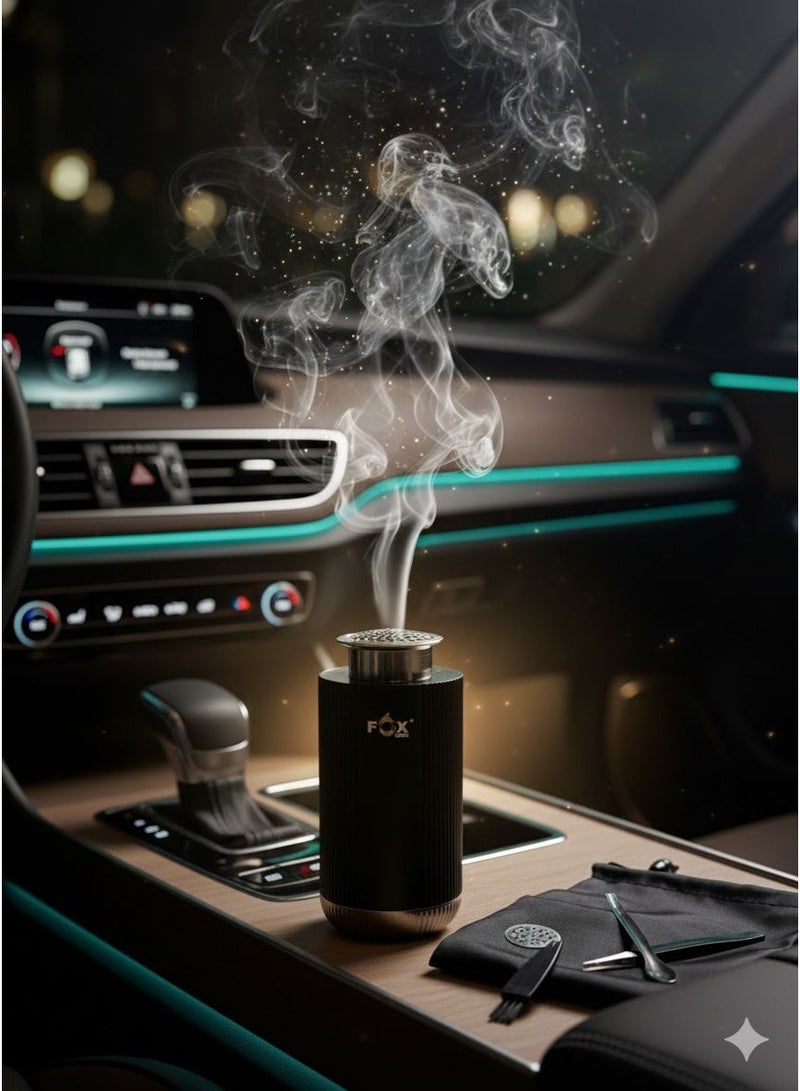 Fox electric incense burner V5 for car and home use with a USB Type-C port in black. - Image 4
