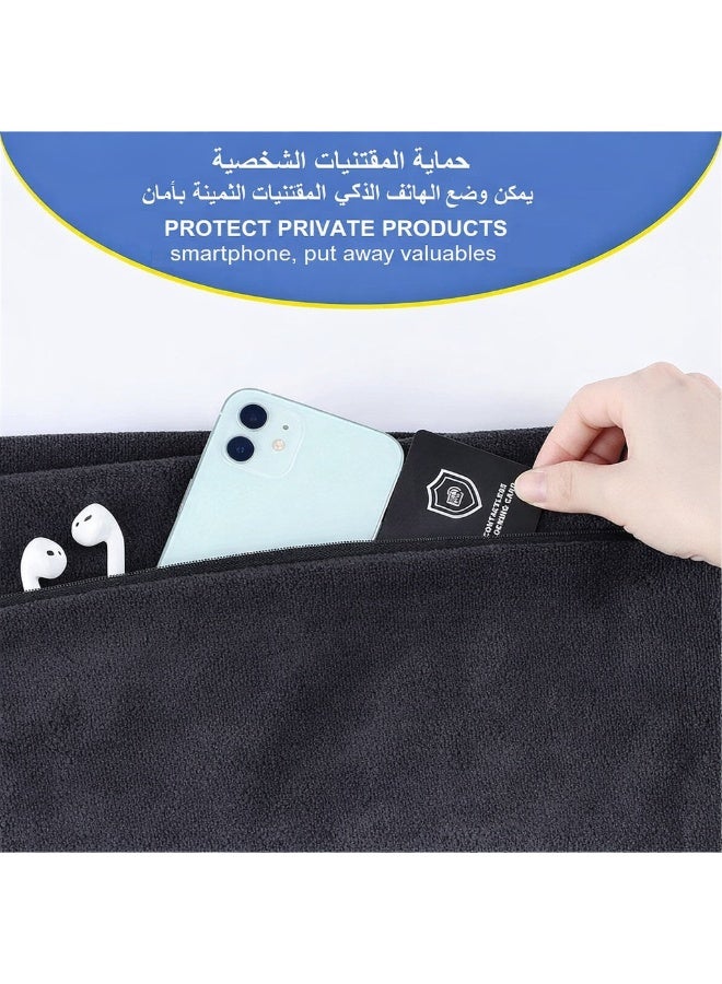 Gym Microfiber Towel with Hidden Zipper Pocket – Ultra Absorbent & Quick Dry – Fits All Gym Equipment - Image 3