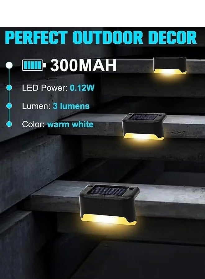 مصباح خطوة شمسي بتقنية LED - 8 حزم للديكور والإضاءة الخارجية - مضاد للماء - للسياج والدرج والسور والعمود والفناء والمدخل - اللون: أسود - Image 4