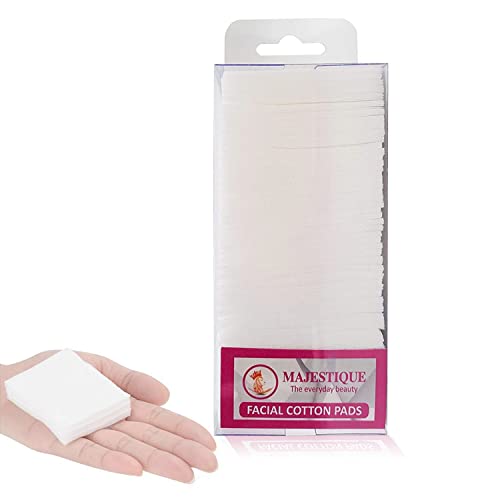 Majestique 250 Count Premium Suqare Facial Cotton Pads for Face Cleansing, 100% Natural Perfect for Removing Dead Skin, Dirt, and Makeup - Image 1