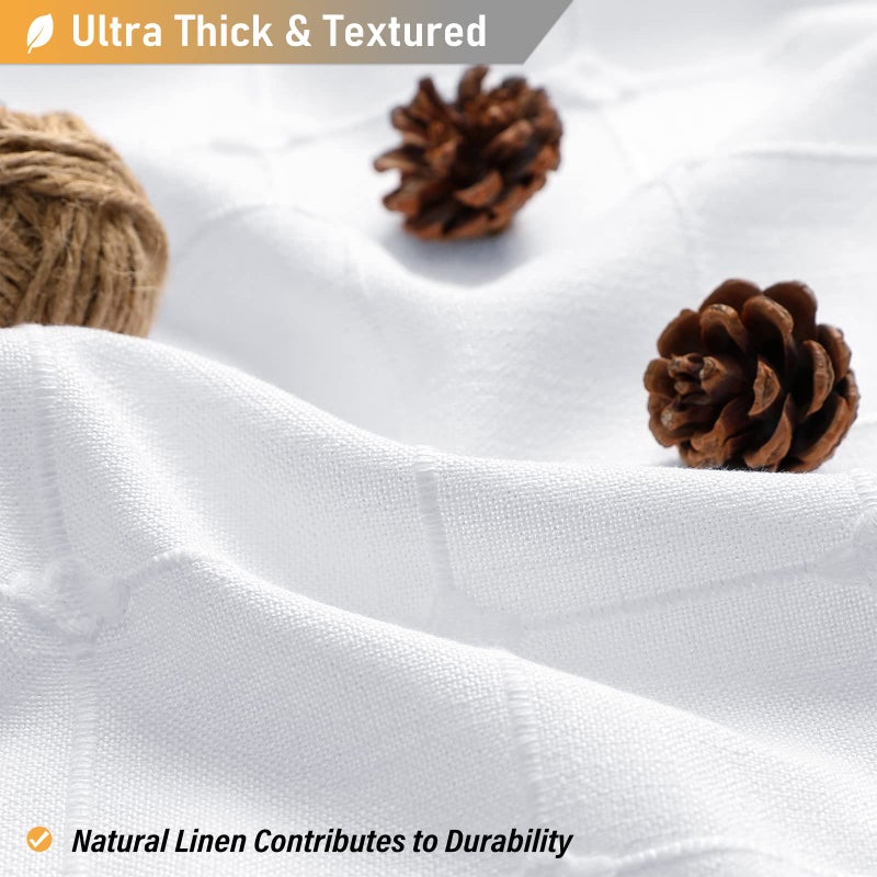 BTTN Stall Shower Curtain  60x72 Inches Boho Farmhouse Linen Weighted Fabric Tassel Shower Curtain Set with 10 Plastic Hooks  Narrow French Country Neutral Textured Shower Curtains for Bathroom  White - Image 2