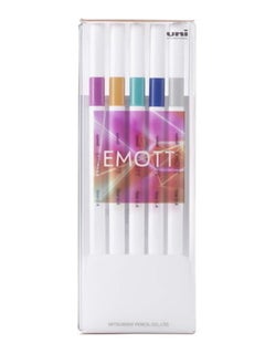 Uniball 5-Piece Emott Fineliners 0.4mm Tip Virtual Colour Set  - Image 1