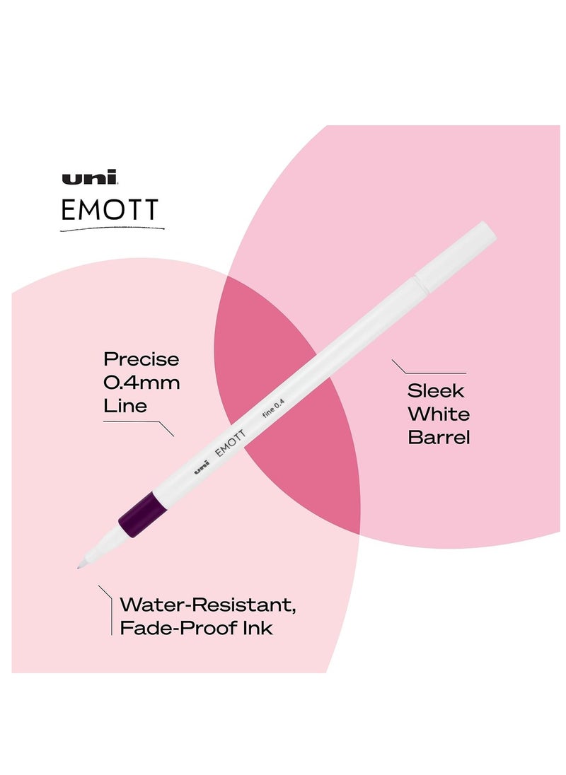 Uniball 5-Piece Emott Fineliners 0.4mm Tip Virtual Colour Set  - Image 4
