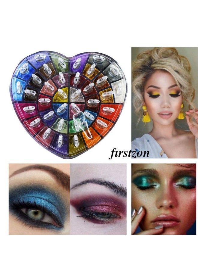FIRSTZON لوحة ظلال عيون 24 لون؛ لوحة ظلال عيون لامعة؛ لوحة ظلال عيون طويلة الأمد ومقاومة للماء بتشطيب لامع متعدد الألوان - Image 5