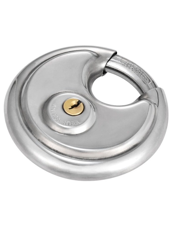 Keyed Padlock, Strong Durable Stainless Steel Disc Locker Lock, Waterproof Outdoors Gate Storage Unit Lock, Heavy Duty Padlock For Warehouse, Bags, Gym Storage, (1pc, 80mm)  - Image 1