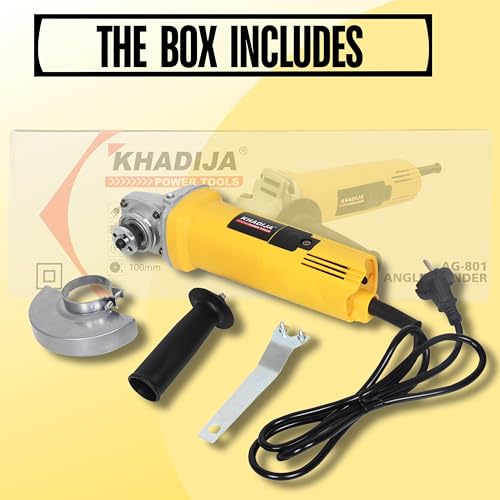 KHADIJA AG-801 4-Inch/100MM 850-Watt Angle Grinder Yellow (Blade not included) - Image 4