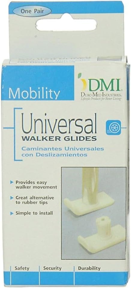 DMI DMI Walker Skis Glides for Enhanced Safety and Stability Replaces Tennis Balls for Walkers White Walker AccessoriesWalker Ski Glides 2 Count - Image 2