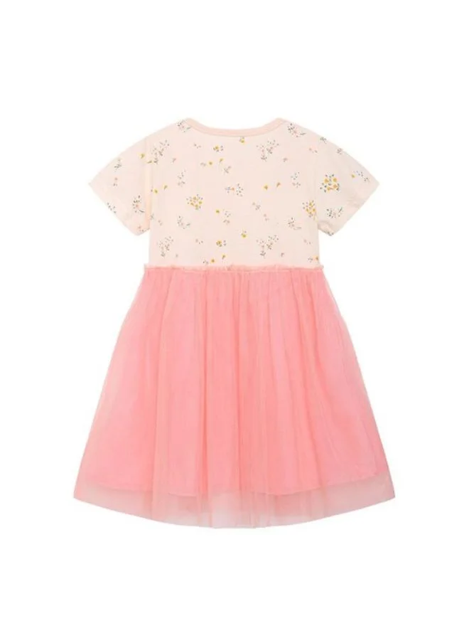 YUNIQEE Pink Fit & Flare Crew Neck Printed Dress