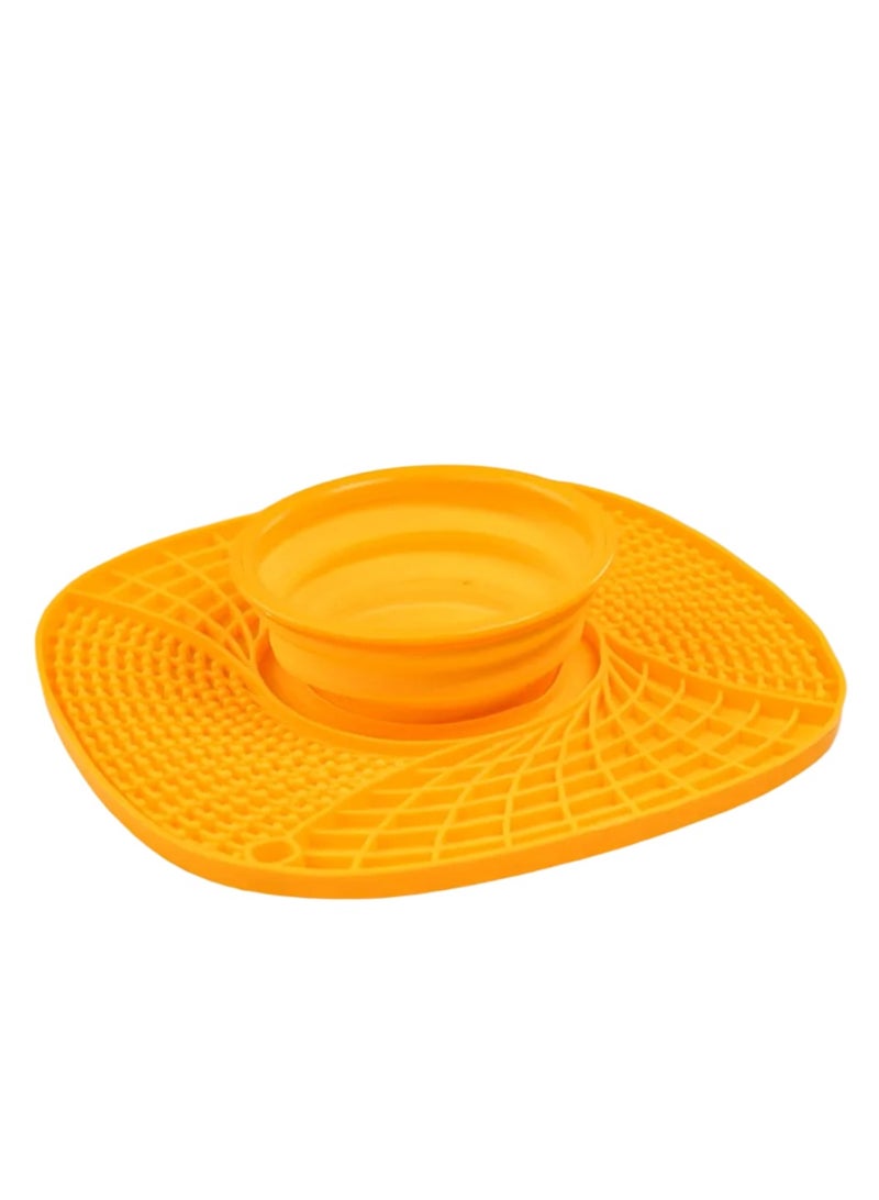 Silicone Snuffle Mat with Water Bowl, Licking Mat for Dogs and Cats, 3 in 1 Slow Feeder Mat with Strong Suction, Durable Machine Washable Dog Slow Feed Food Bowl for Fast Eating - Image 1
