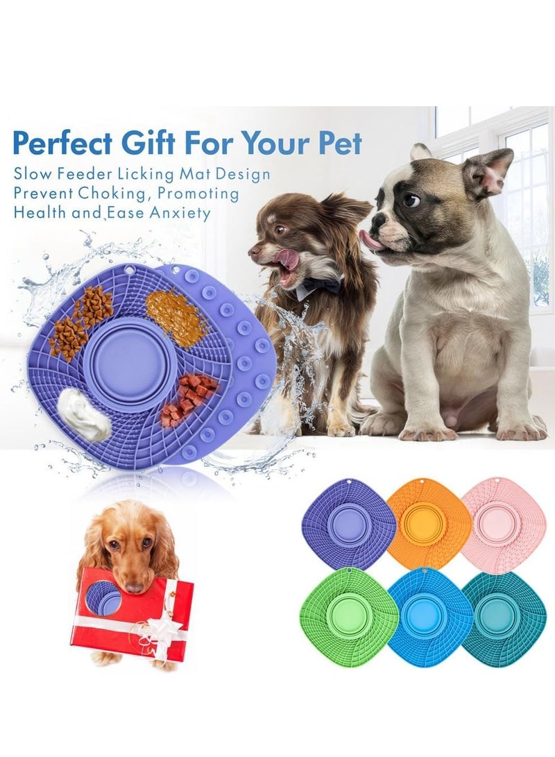 Silicone Snuffle Mat with Water Bowl, Licking Mat for Dogs and Cats, 3 in 1 Slow Feeder Mat with Strong Suction, Durable Machine Washable Dog Slow Feed Food Bowl for Fast Eating - Image 4