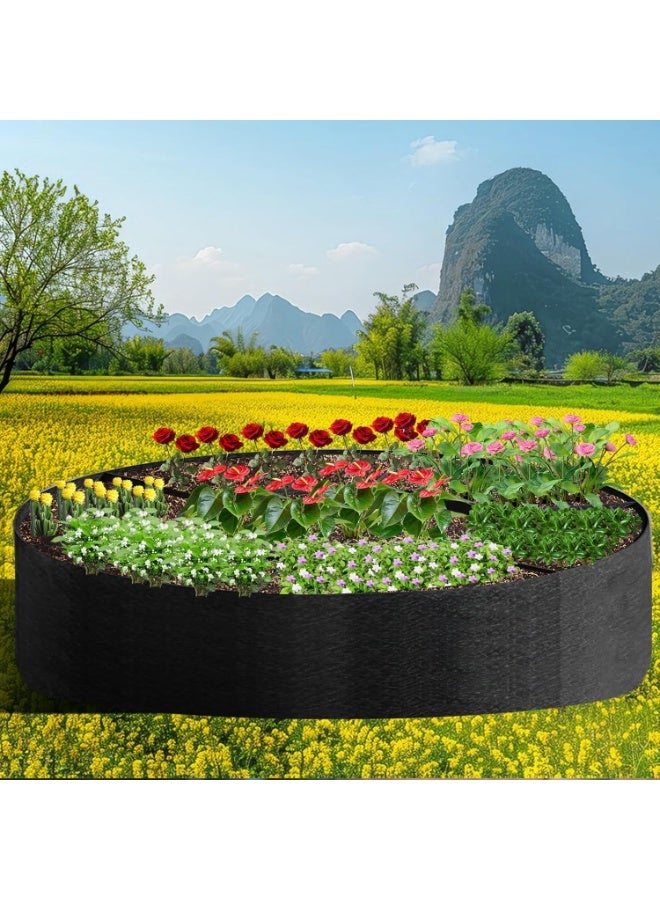 Arabest Fabric Raised Garden Bed, Plant Grow Bags, 3x3x1 Ft Large Round Raised Garden Bed for Growing Vegetables Potatoes Flowers Planting Container for Outdoor Gardening (5 Grid, 3.3 * 3.3 * 1 ft) - Image 4