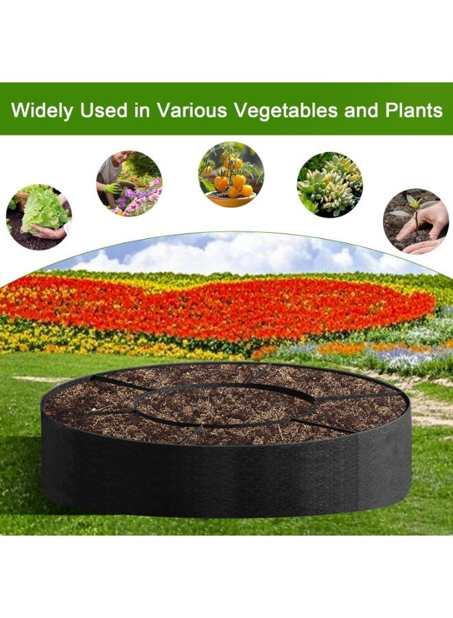 Arabest Fabric Raised Garden Bed, Plant Grow Bags, 3x3x1 Ft Large Round Raised Garden Bed for Growing Vegetables Potatoes Flowers Planting Container for Outdoor Gardening (5 Grid, 3.3 * 3.3 * 1 ft) - Image 2