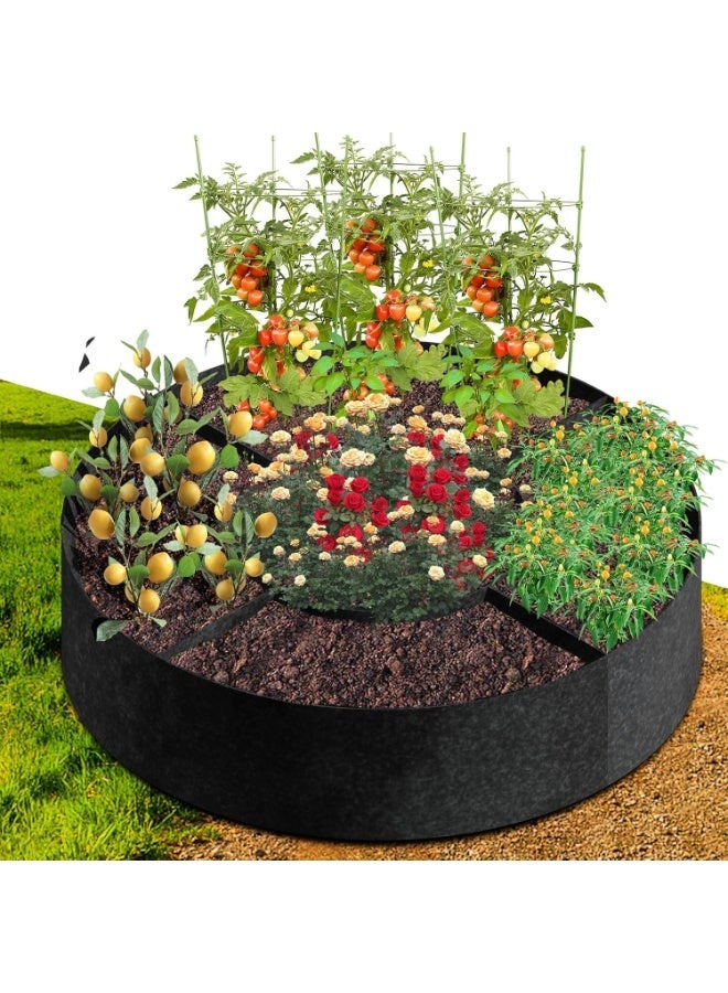 Arabest Fabric Raised Garden Bed, Plant Grow Bags, 3x3x1 Ft Large Round Raised Garden Bed for Growing Vegetables Potatoes Flowers Planting Container for Outdoor Gardening (5 Grid, 3.3 * 3.3 * 1 ft) - Image 1