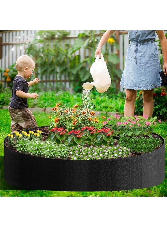Arabest Fabric Raised Garden Bed, Plant Grow Bags, 3x3x1 Ft Large Round Raised Garden Bed for Growing Vegetables Potatoes Flowers Planting Container for Outdoor Gardening (5 Grid, 3.3 * 3.3 * 1 ft) - Image 3