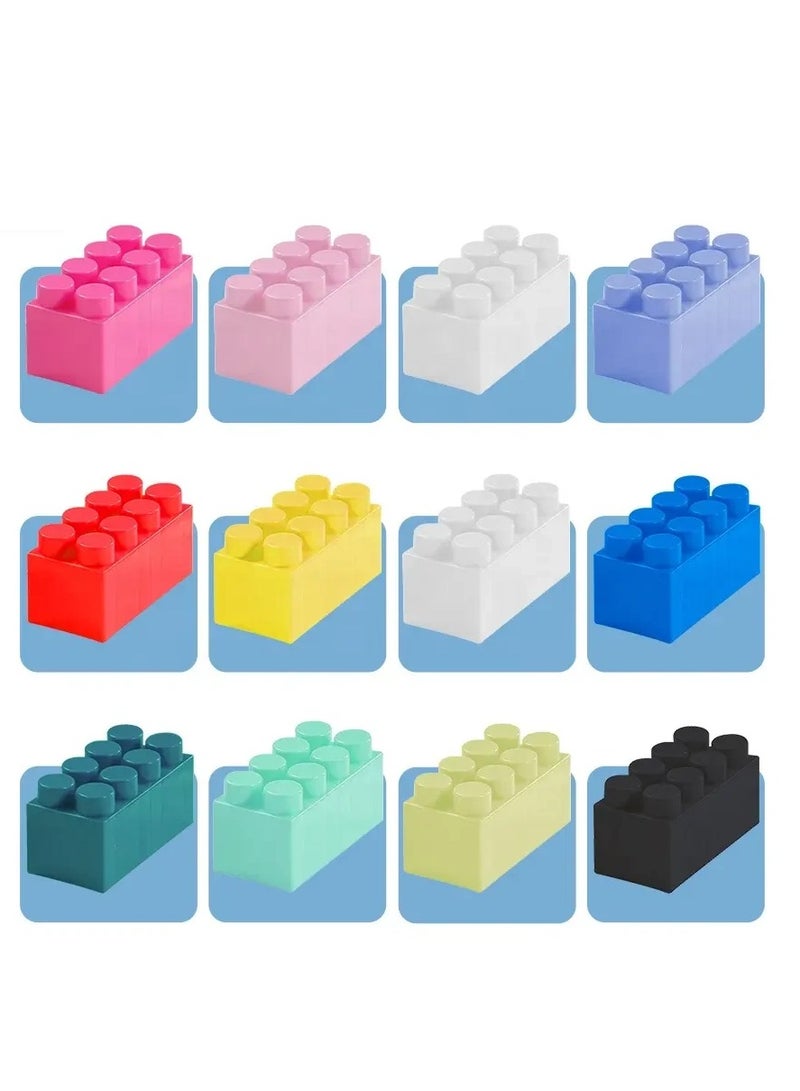 إسكدنيا مجموعة 16 قطعة من كتل البناء الكبيرة الملونة للأطفال في مرحلة ما قبل المدرسة، ألعاب تعليمية للأطفال - Image 3