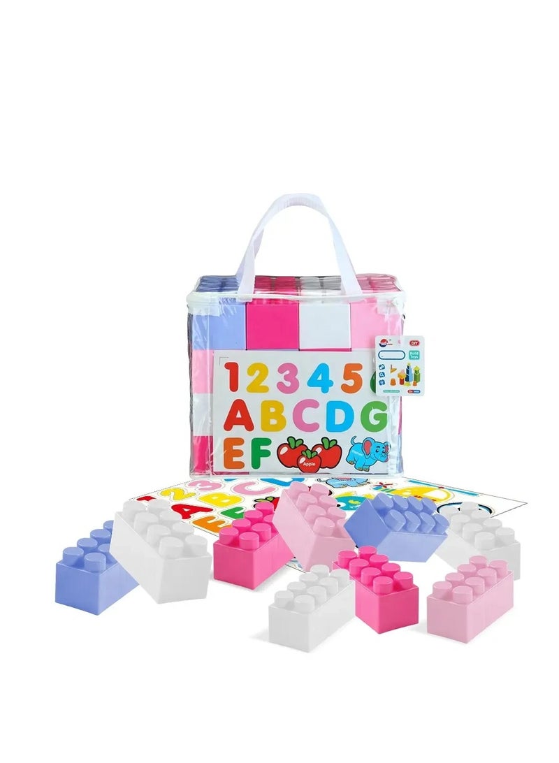 إسكدنيا مجموعة 16 قطعة من كتل البناء الكبيرة الملونة للأطفال في مرحلة ما قبل المدرسة، ألعاب تعليمية للأطفال - Image 1