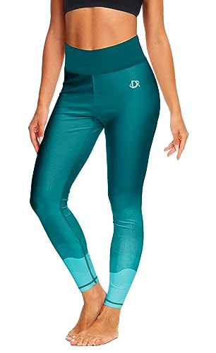 Deerose Women's Surf Swimming Leggings Surf High Waisted Quick Dry Swimsuit Pants Rash Guard Pants Green L - Image 1