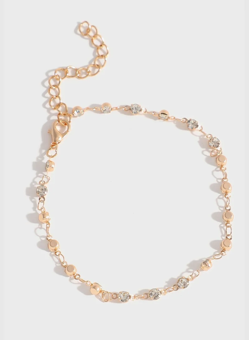 SOHI 4 Piece Gold Plated Casual Shell Anklet For Women