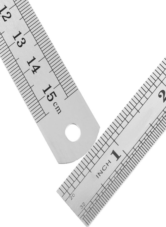 ZEONHAK 40 Pack Metal Ruler, 6 Inch Laser Engraved Marks Won't Fade, Stainless Steel Rulers Includes Imperial/Metric Scales & Individual Sleeves for Measurement - Image 3