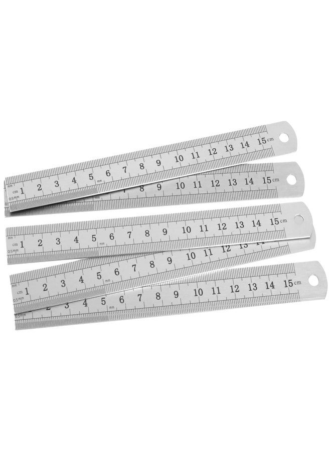 ZEONHAK 40 Pack Metal Ruler, 6 Inch Laser Engraved Marks Won't Fade, Stainless Steel Rulers Includes Imperial/Metric Scales & Individual Sleeves for Measurement - Image 5