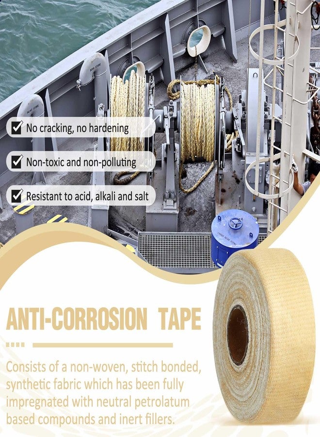 Ribbonlic 2 Pcs Corrosion Protection Pipe Tape 2" x 33' Waterproof Hydraulic Parts Wrapping Grease Tape for Drain Pipe Duct Anti Corrosion for Metal Piping Underground Industry Valves Protection - Image 3