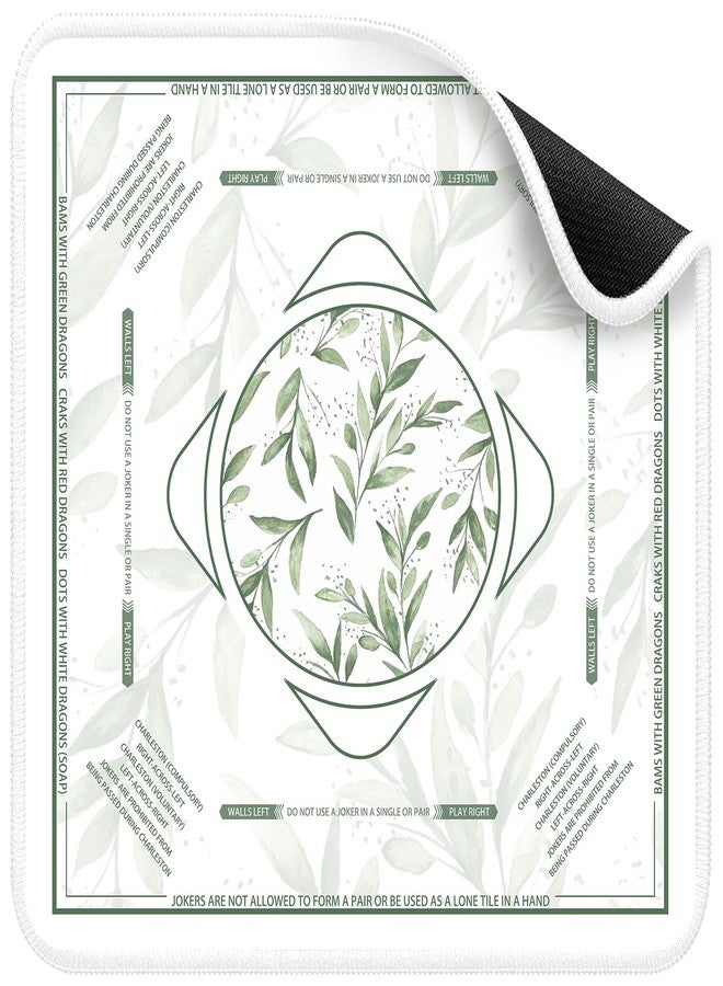 Deyimmei Mahjong Mat for Table - Non-Slip Mahjong Table Cover with Storage Pockets, Perfect Mahjong Accessories & Gifts for Women and Mahjong Enthusiasts (Verdant Whispers) - Image 1