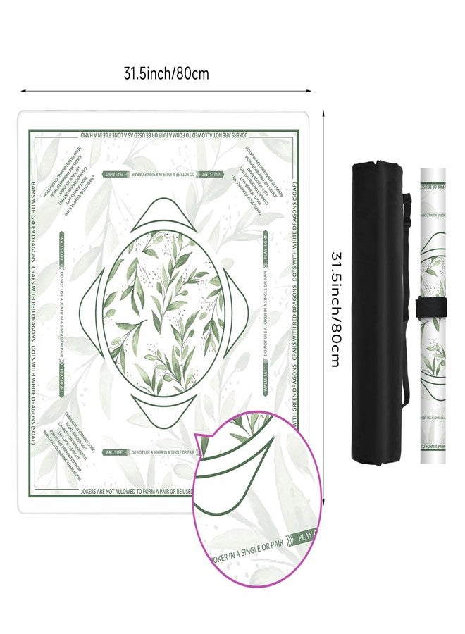 Deyimmei Mahjong Mat for Table - Non-Slip Mahjong Table Cover with Storage Pockets, Perfect Mahjong Accessories & Gifts for Women and Mahjong Enthusiasts (Verdant Whispers) - Image 2