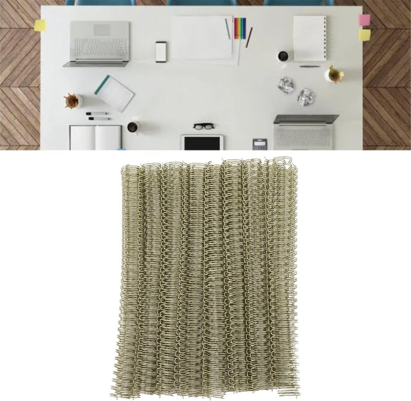 Marhynchus 100pcs Double Loop Wire Binding Spines, 34 Loops 3:1 Pitch 120 Sheet Capacity for Letter Size A4 Paper Binding (Light Gold) - Image 5