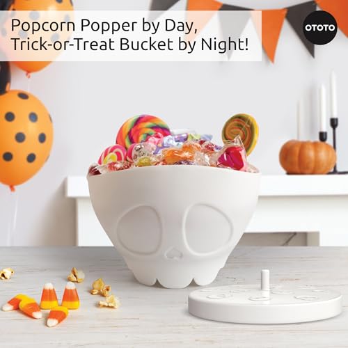 OTOTO New Scary Poppings Microwave Popcorn Popper - Gothic Popcorn Microwave Popper, Silicone Microwave Popcorn, Collapsible Bowl Popcorn Bowls, Halloween Goth Accessories Goth Gifts (White) - Image 4