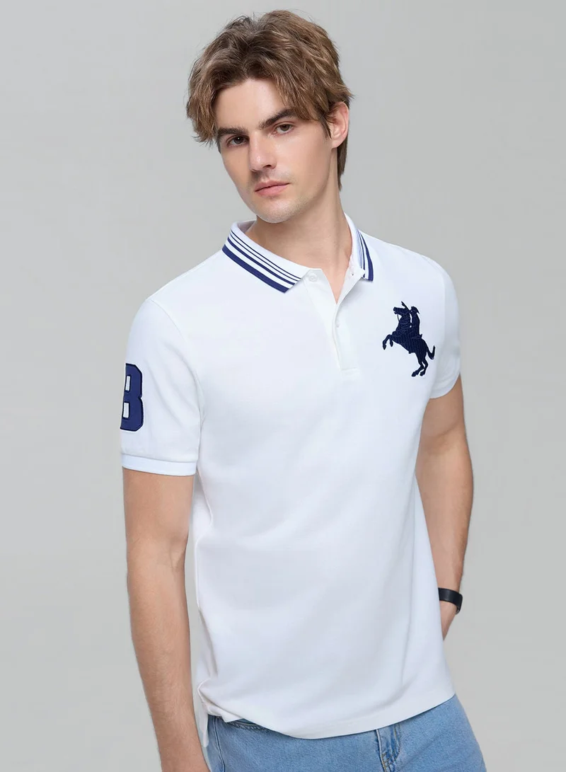 Men's Slim Cotton Lycra Napoleon Polo