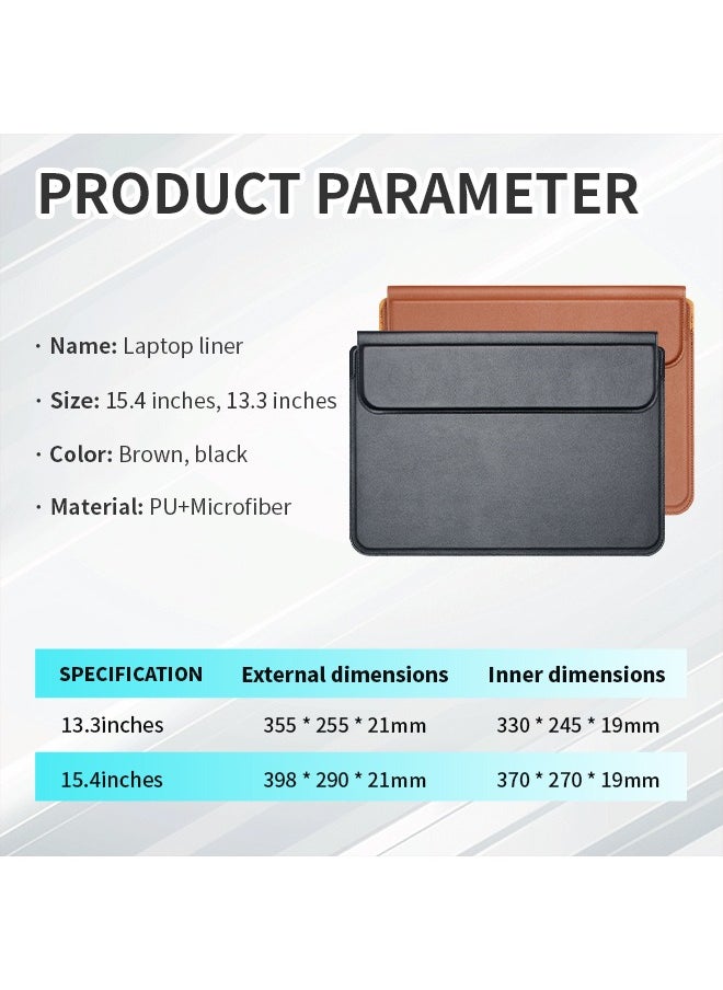 Generic - 3-in-1 Laptop Sleeve Protective,PU Leather Tablet Case,Waterproof Shockproof Laptop Bag Magnetic Closure Built in Adjustable Stand Mouse Pad Lightweight Compatible with Microsoft Surface Laptop, MacBook Air /15.4-Inch - Image 1