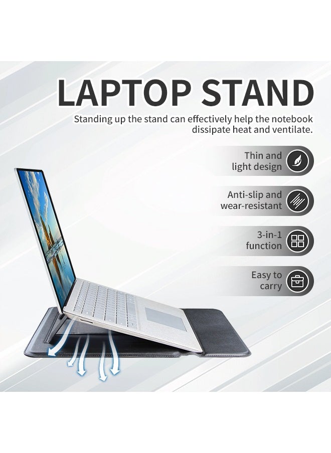 Generic - 3-in-1 Laptop Sleeve Protective,PU Leather Tablet Case,Waterproof Shockproof Laptop Bag Magnetic Closure Built in Adjustable Stand Mouse Pad Lightweight Compatible with Microsoft Surface Laptop, MacBook Air /15.4-Inch - Image 1